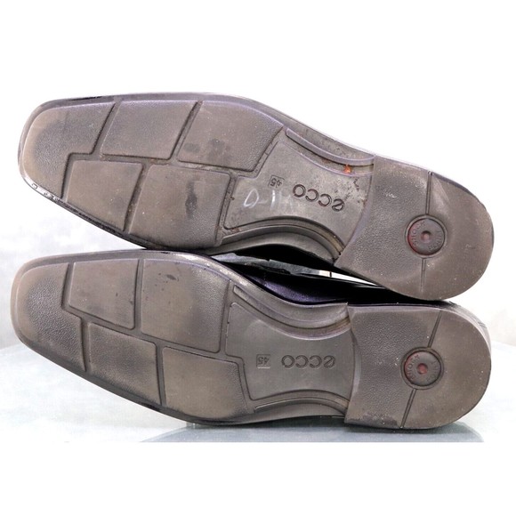 ECCO Men\'s Single Strap Loafer Dress Shoes Size EU 45 US 11-11.5 Leather Black
